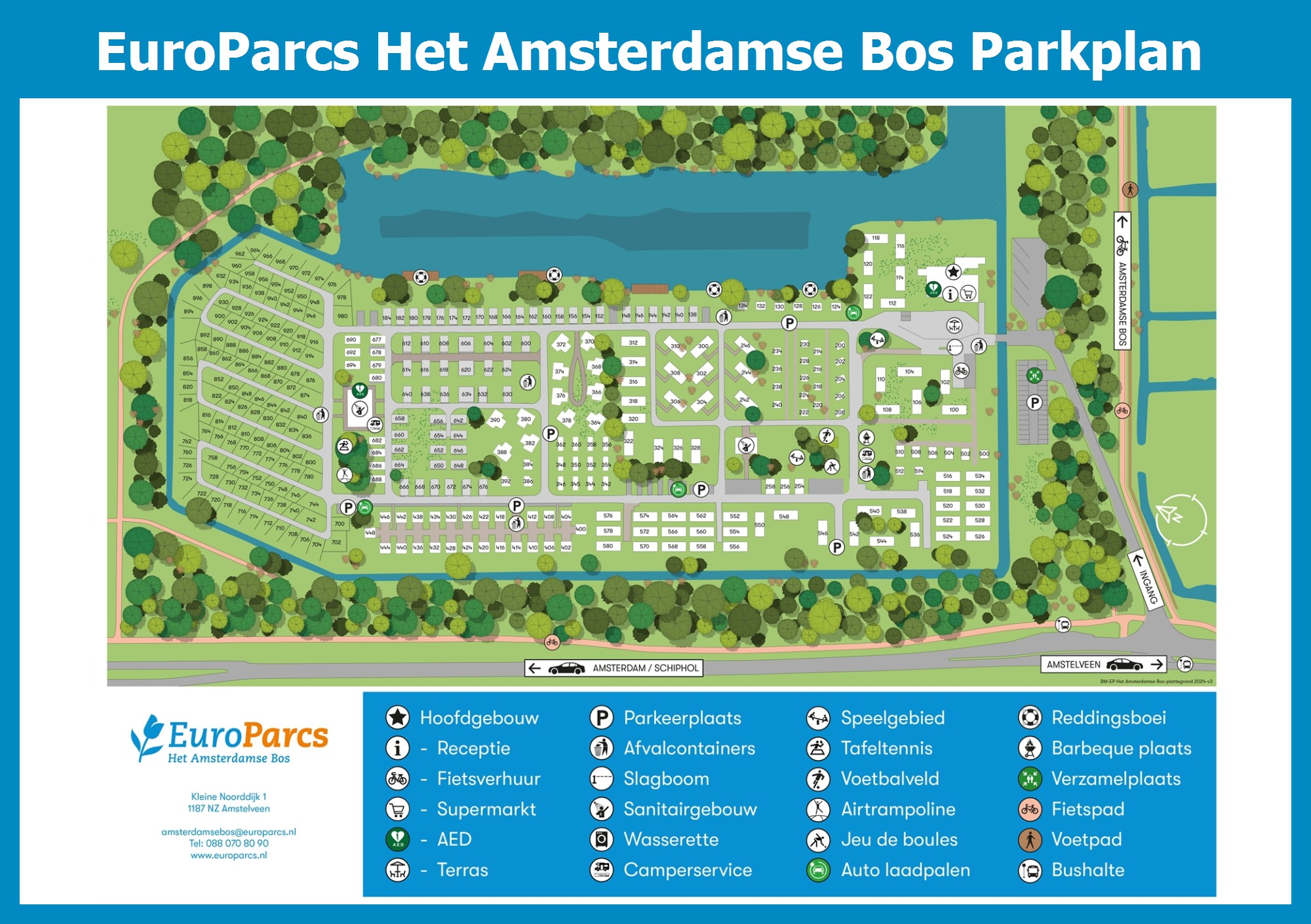 Karte und Lageplan EuroParcs Het Amsterdamse Bos