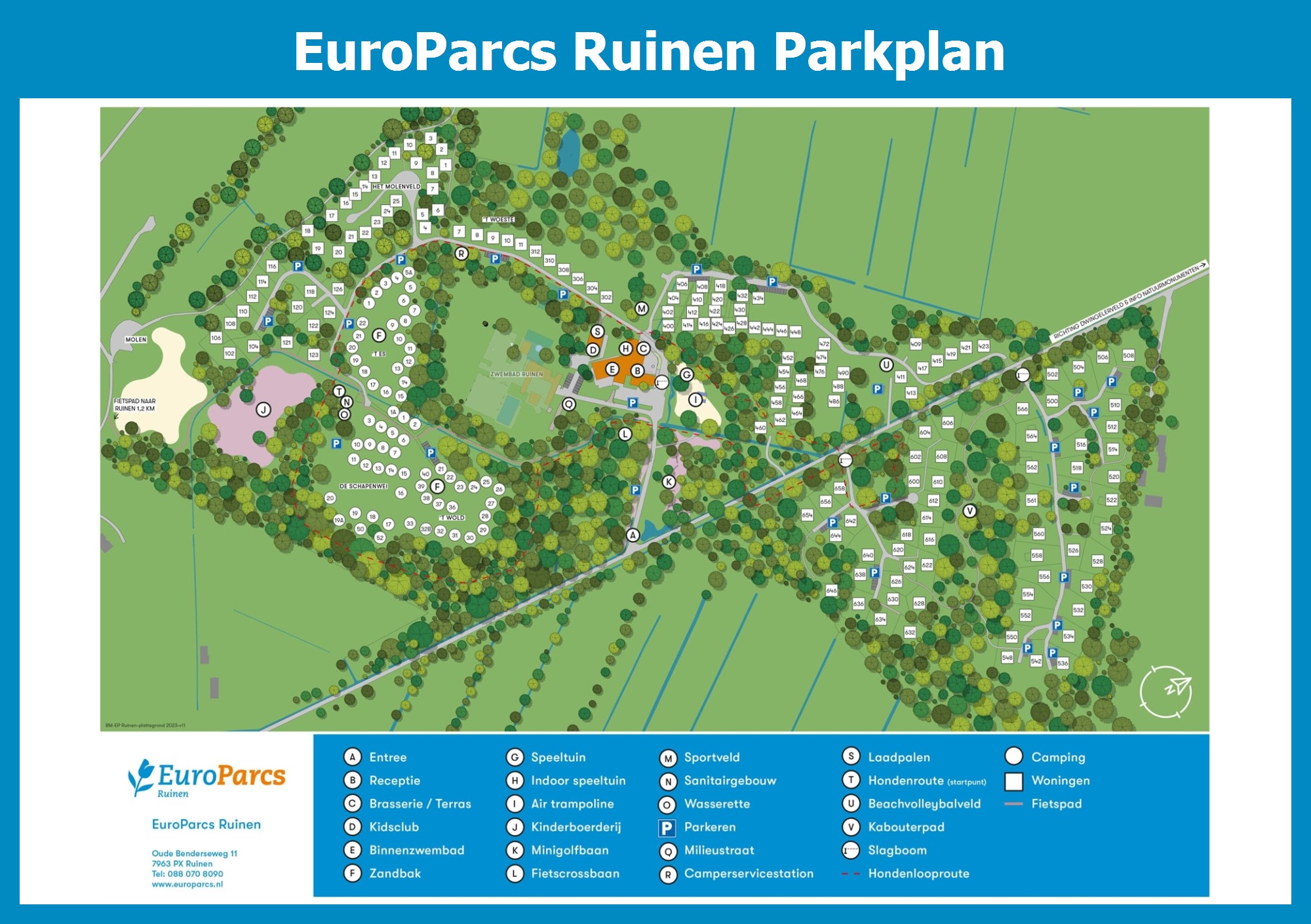 Karte und Lageplan EuroParcs Ruinen