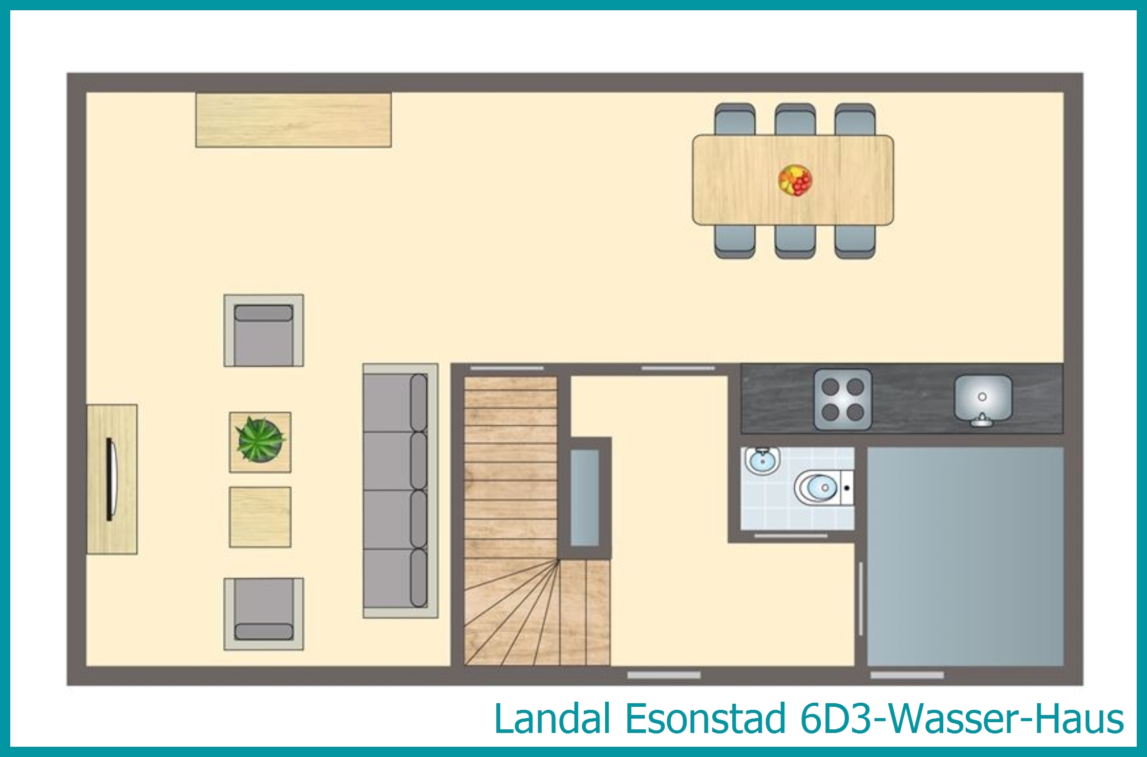 6-Personen-Unterkunft 6D3-Wasser-Haus in Esonstad