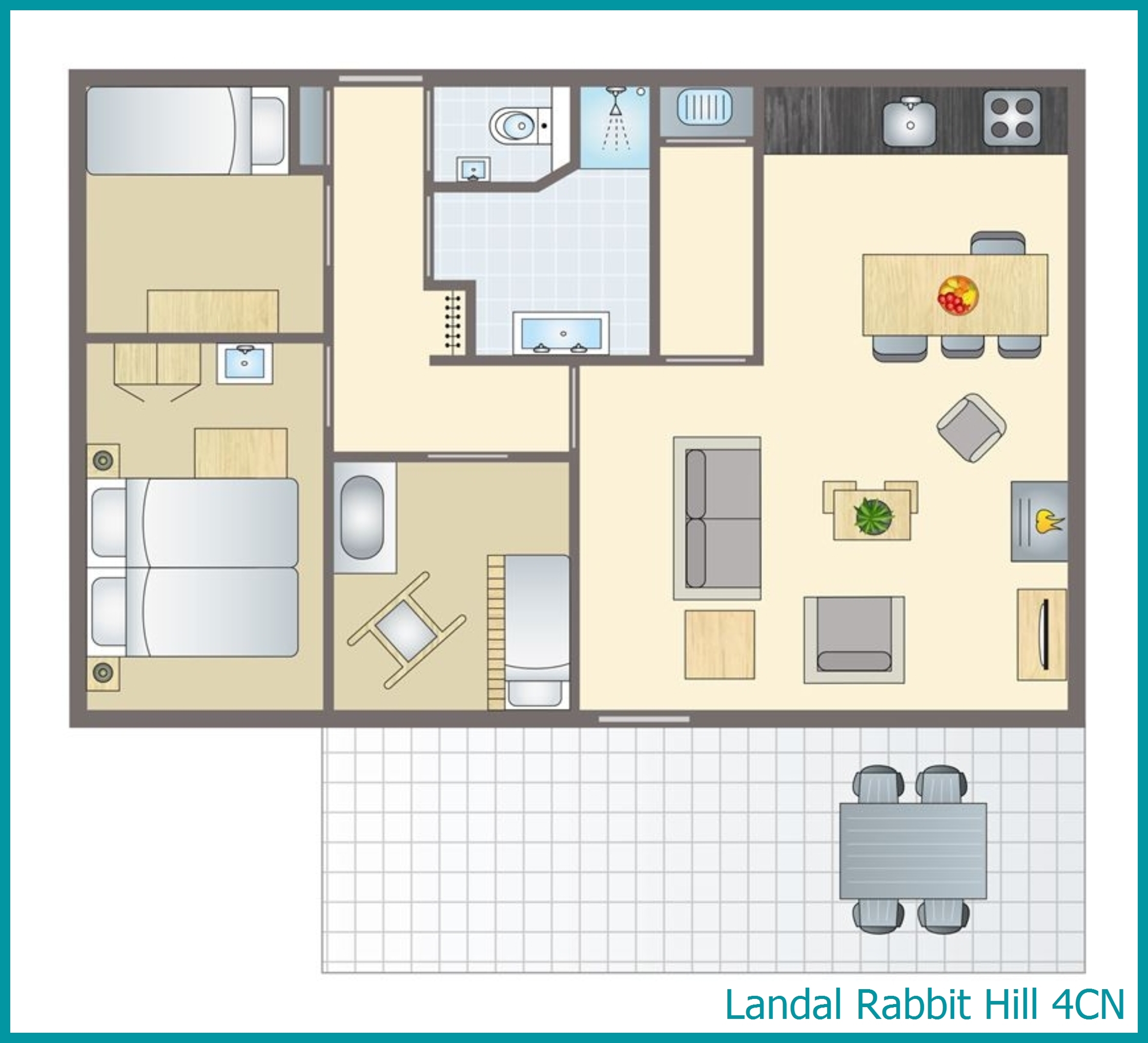 4-Personen-Baby-Ferienhaus 4CN in Rabbit Hill