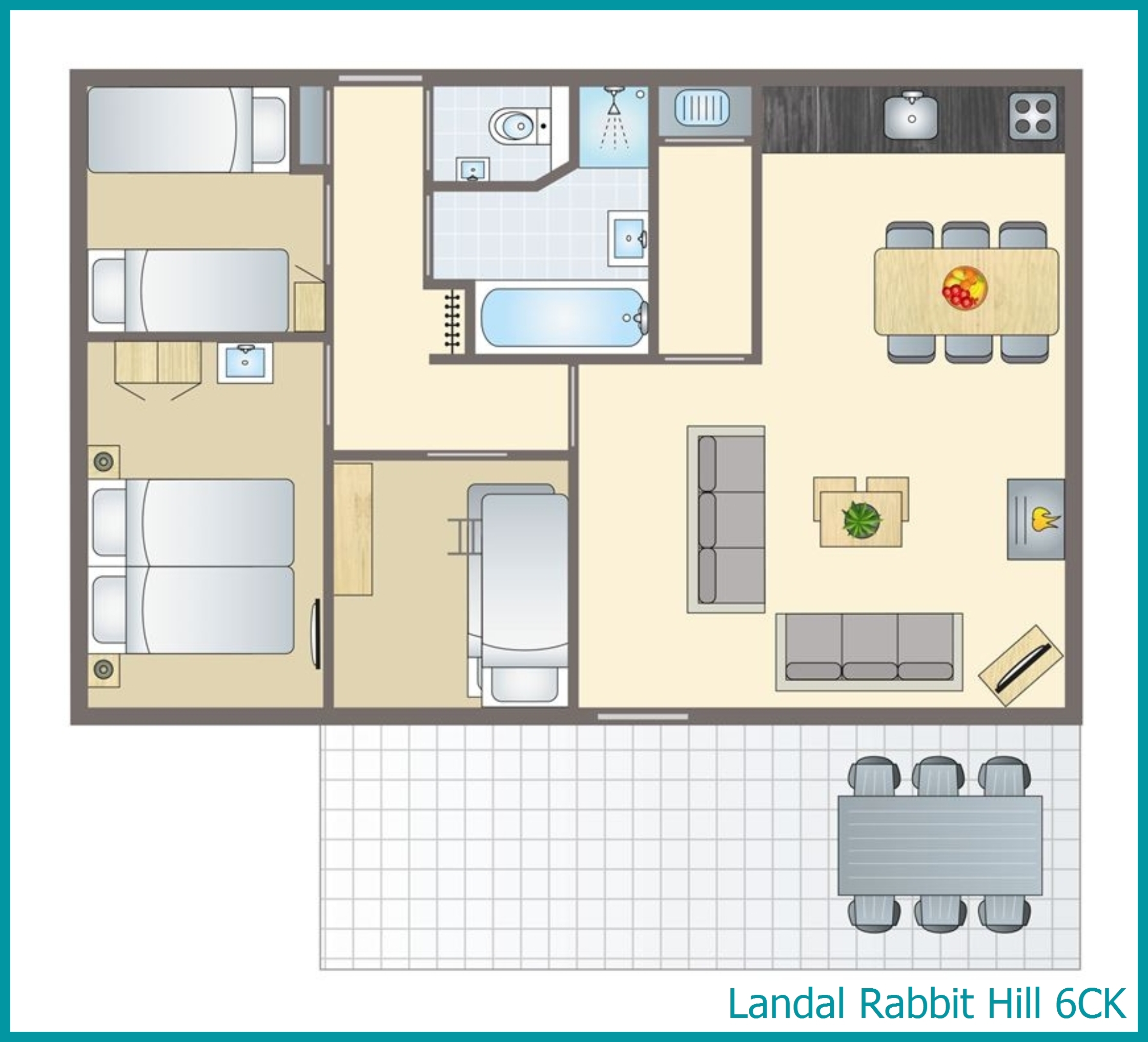 6-Personen-Kinder-Ferienhaus 6CK in Rabbit Hill