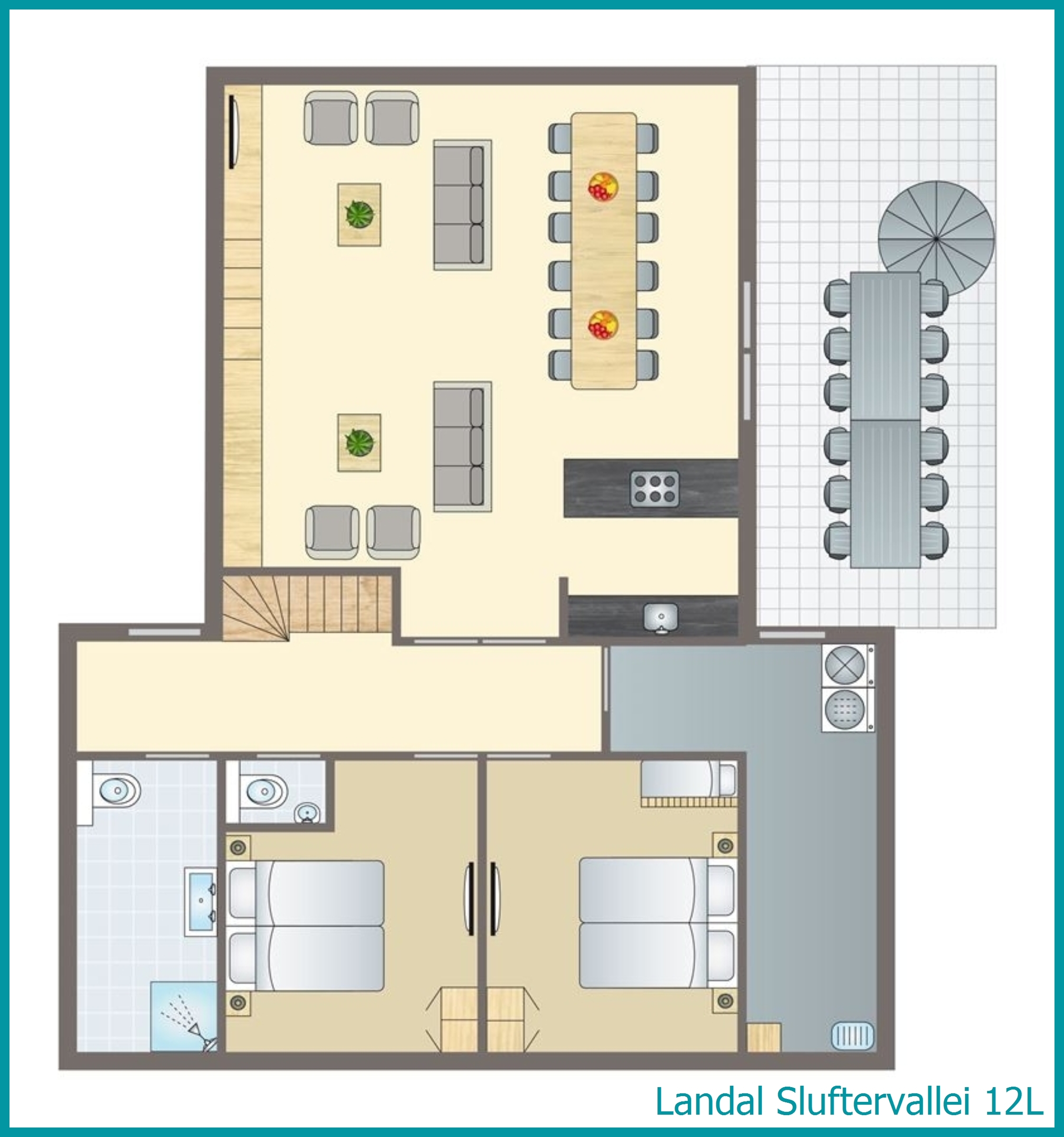 12-Personen-Ferienhaus 12L in Sluftervallei
