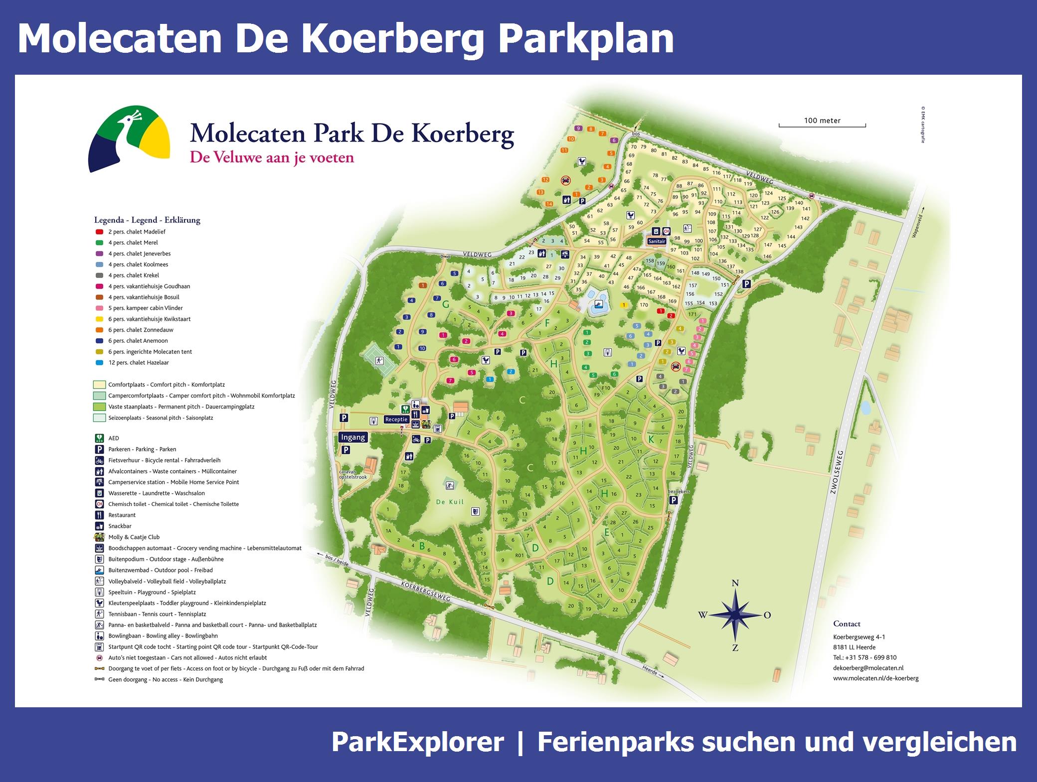 Karte und Lageplan Molecaten De Koerberg