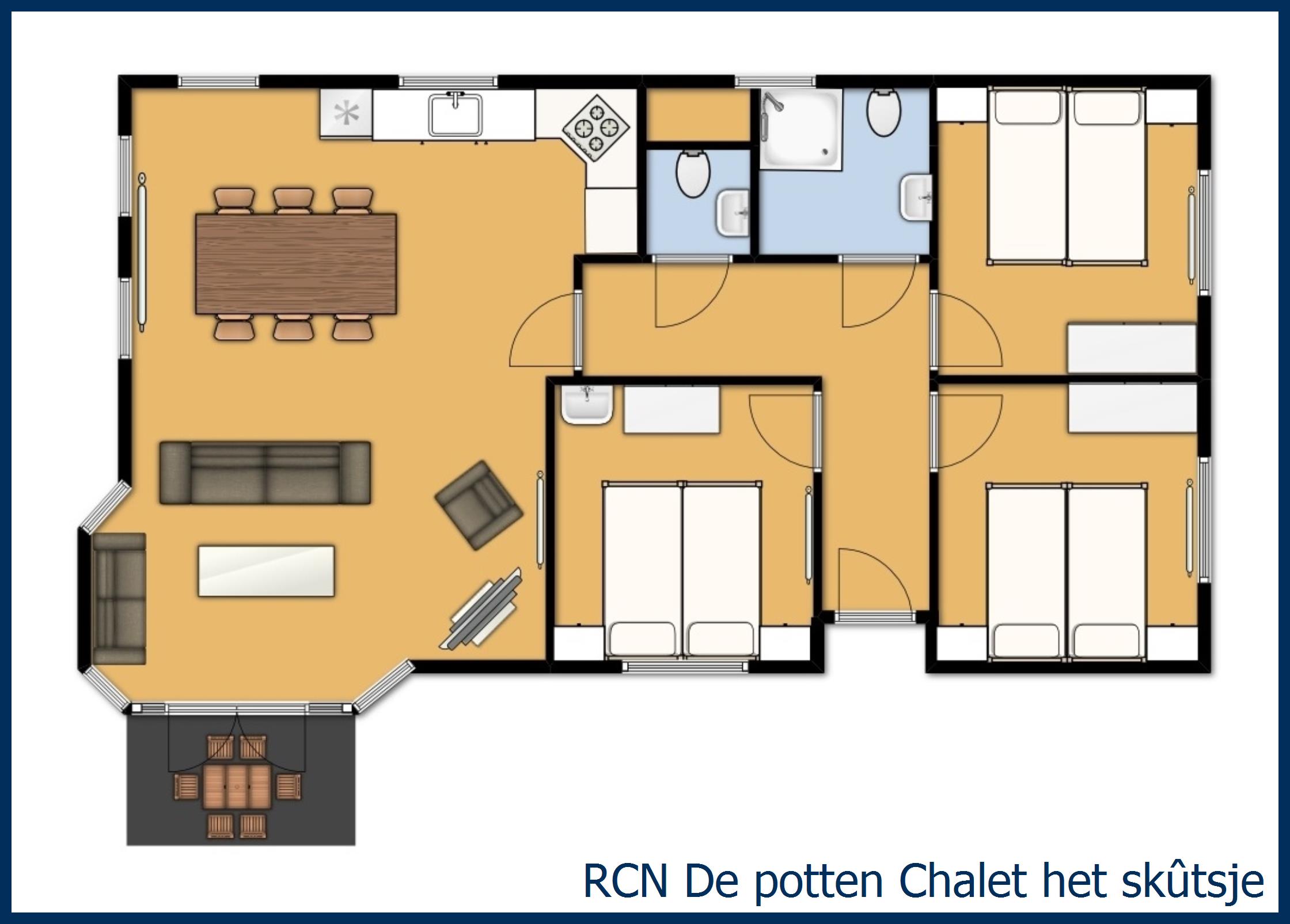 Blockhütte het Skûtsje in De Potten