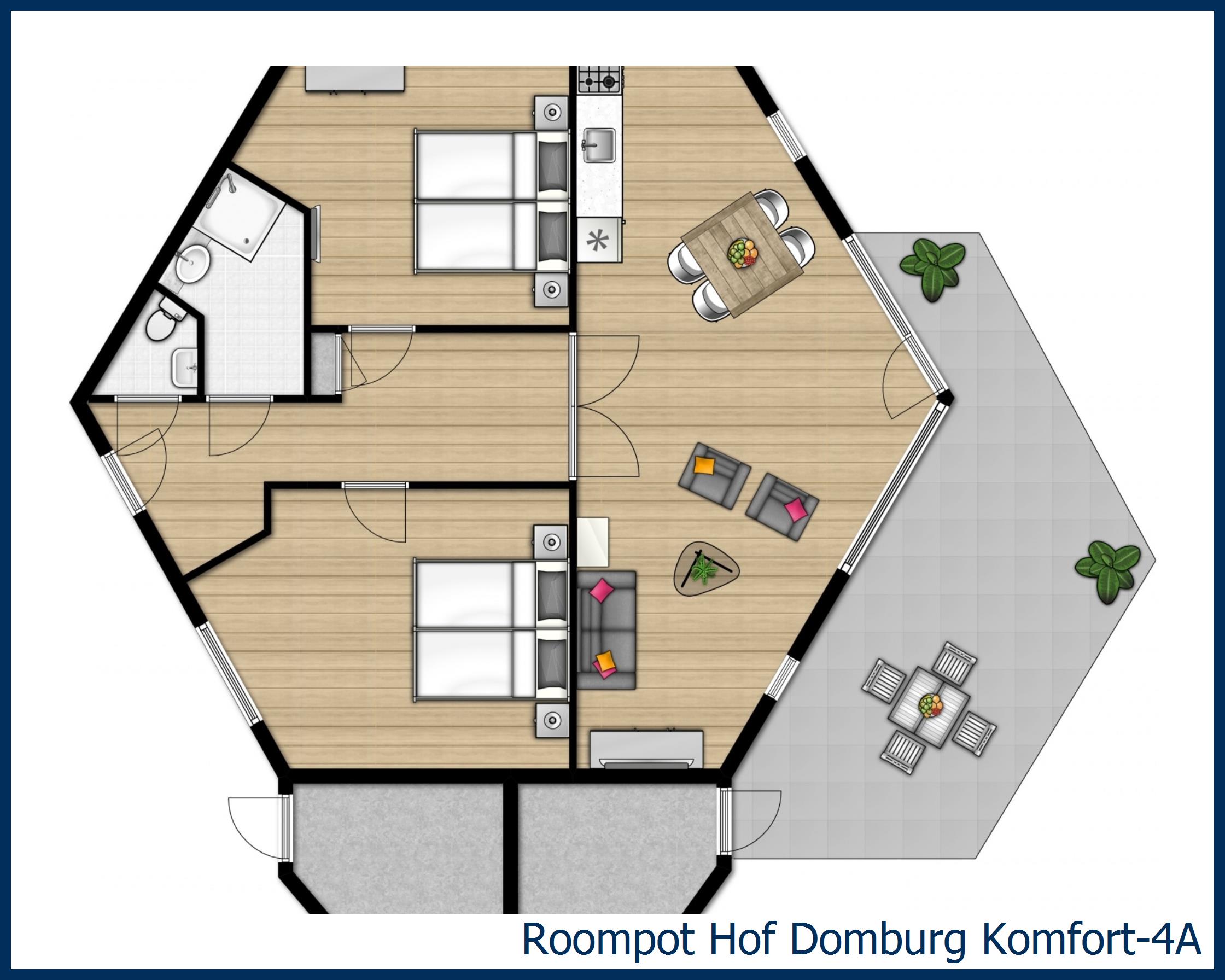 Bungalow Komfort-4A in Hof Domburg