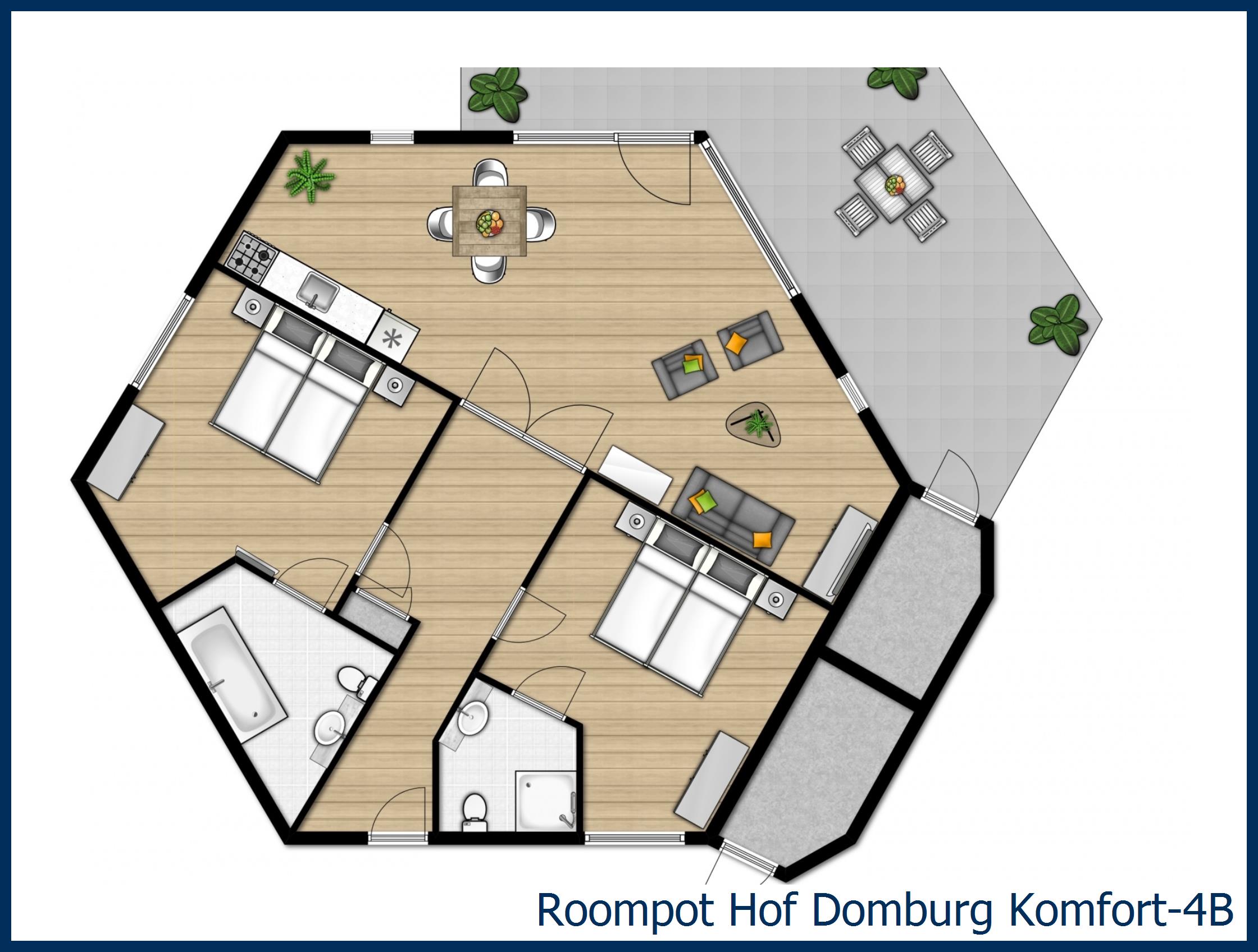 Bungalow Komfort-4B in Hof Domburg