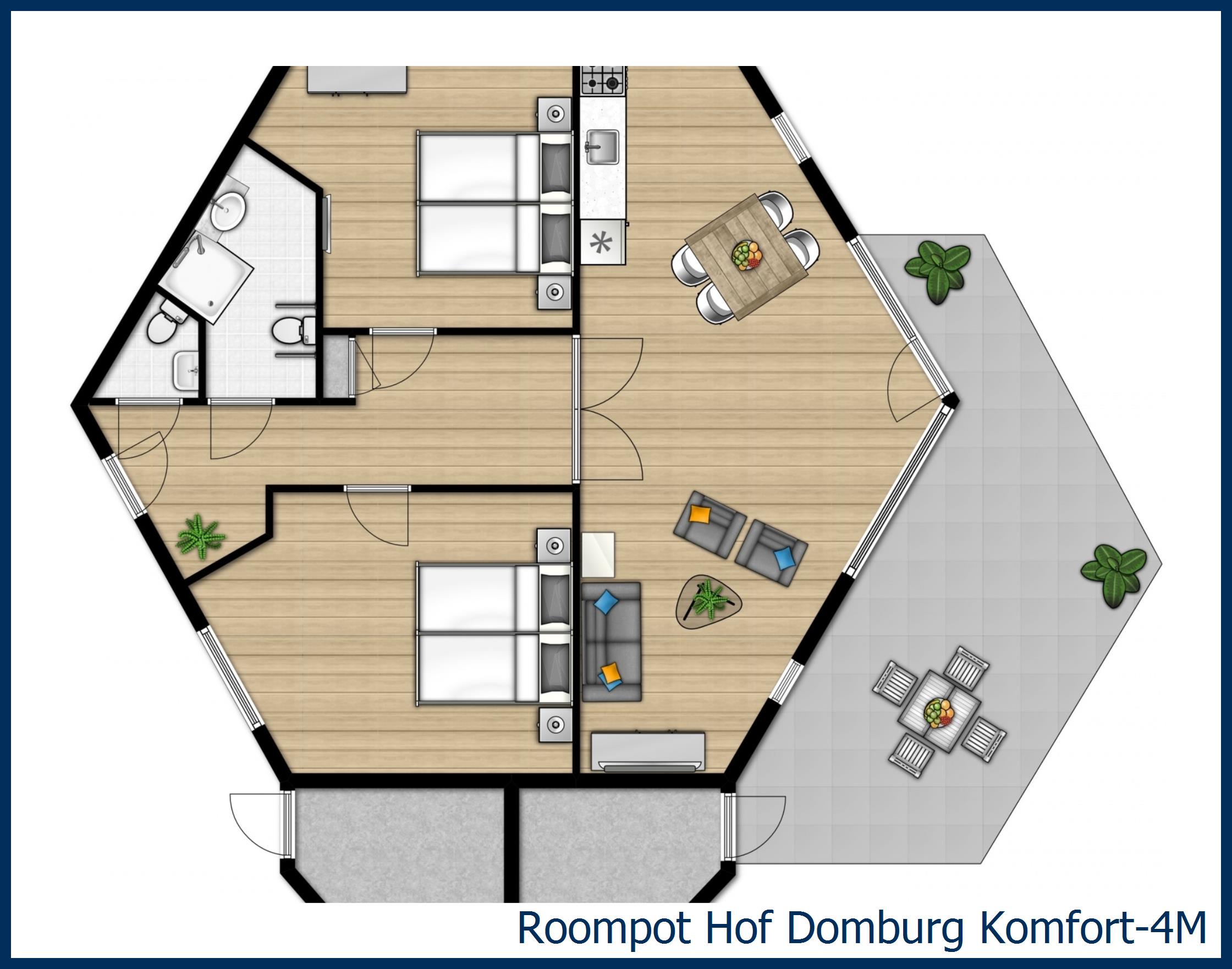 Bungalow Komfort-4M in Hof Domburg