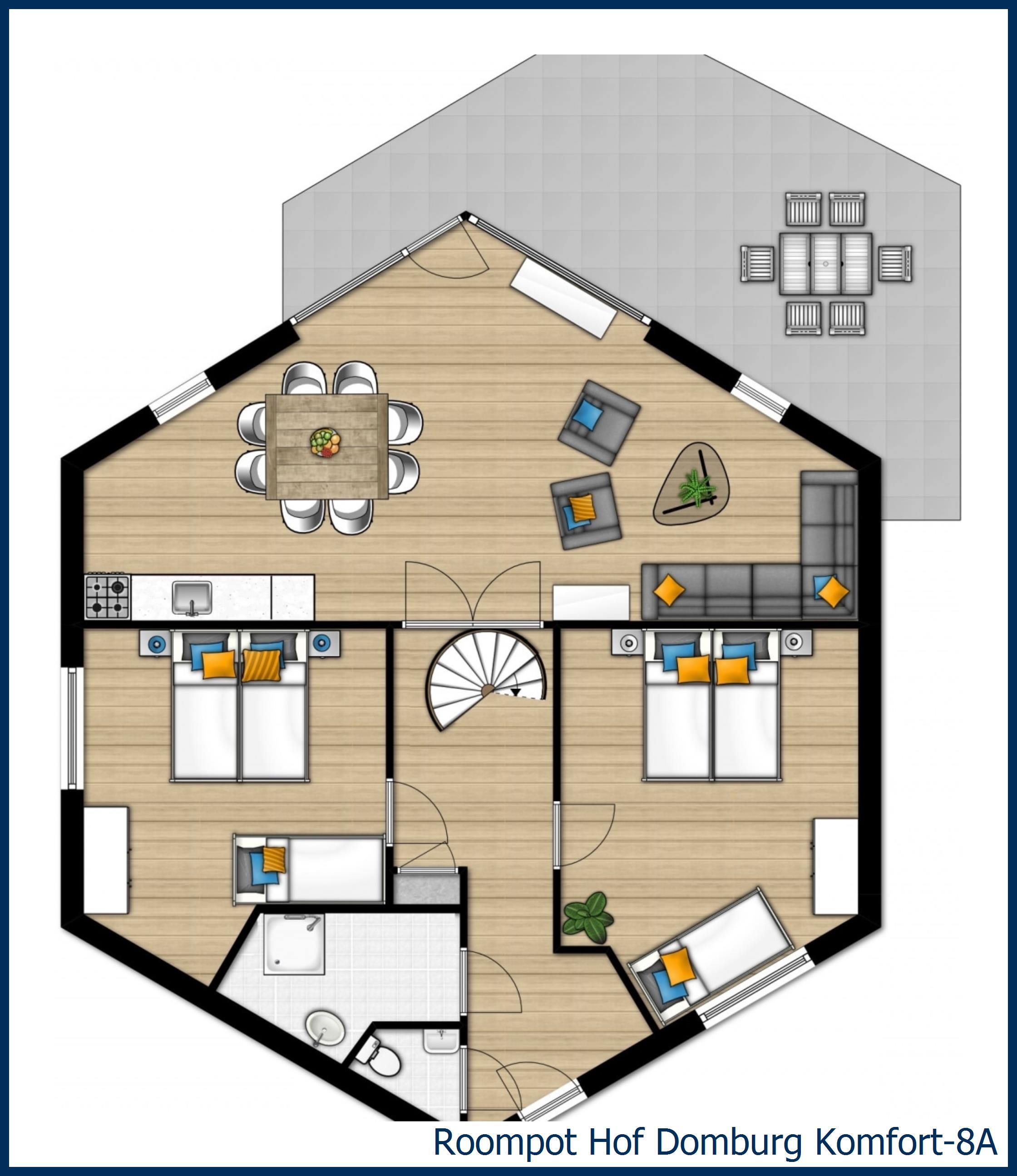 Bungalow Komfort-8A in Hof Domburg